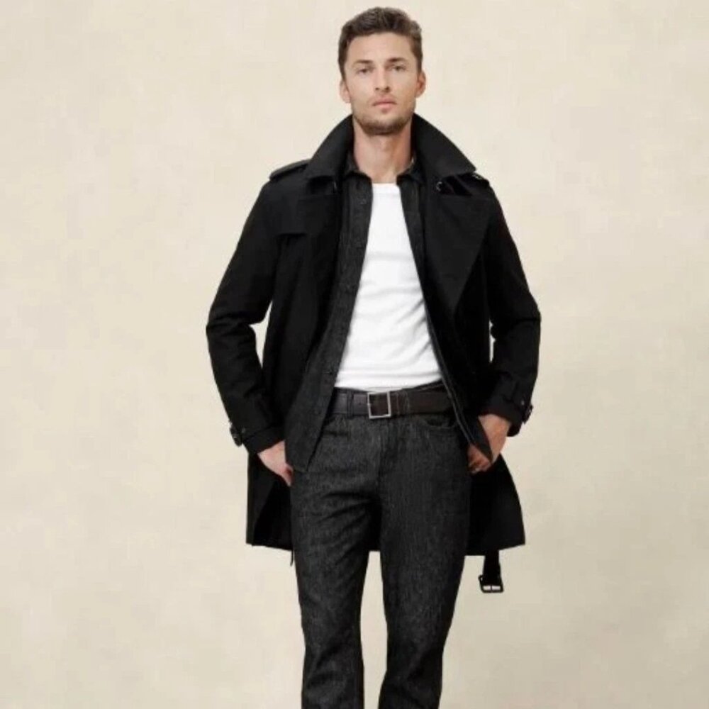 Banana Republic Factory Black Trench Coat